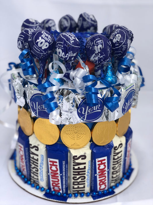 Small Hanukkah Candy Cake (Chocolate & Candy)